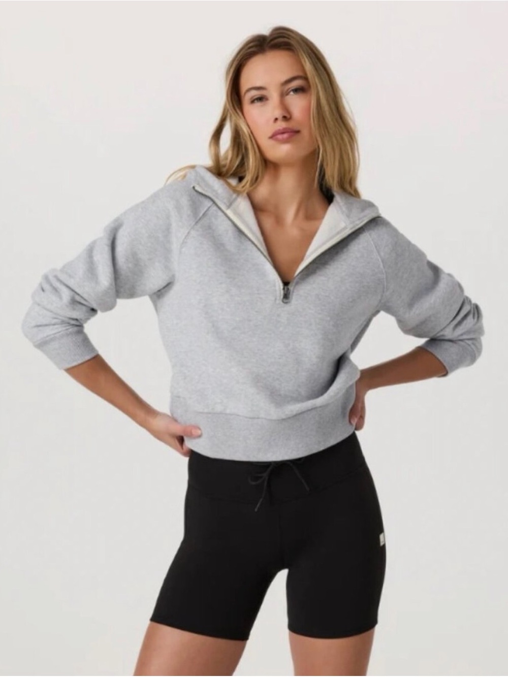 Vuori Light Gray Half-Zip Pullover